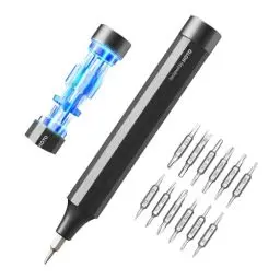 Produktbild: HOTO Feinmechaniker Schraubendreher Set, 24 in 1 Magnetisch Präzisions Schraubendreher Bits Set, Mini Schraubenzieher Werkzeug Satz für Handy Laptop PC Brille Uhr, Klein 12 cm×1.66 cm, Grau