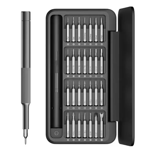 Produktbild: HOTO Feinmechaniker Schraubendreher Set, 28 in 1 Mini Magnetischer Schraubenzieher Set, Präzisionsschraubendreher Reparatur Set für Handy PC Brillen Uhren Uhrmacher Heimwerker, 2 N·m, C4 × 28 mm