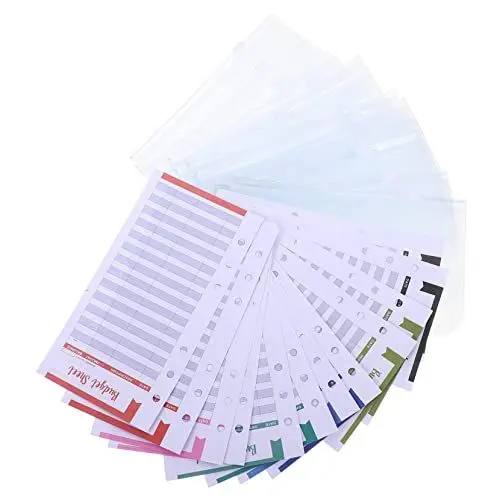 Produktbild: HOUDERCO 24stücke Budget Planner Mit Budgetblättern Und Transparenten Reißverschluss-mappen Aus Pvc Binder Für Einfache Finanzorganisation Und Ausgabenmanagement