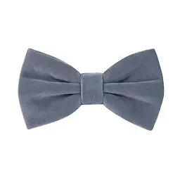 Produktbild: HOULIFE Fliege Herren - Verstellbare Fliege aus Samt Vorgebunden Fliege, einfarbige Fliegen mit Schmetterlingen für Bräutigam Hochzeit formal mit Geschenkbox (Silber-Grau)