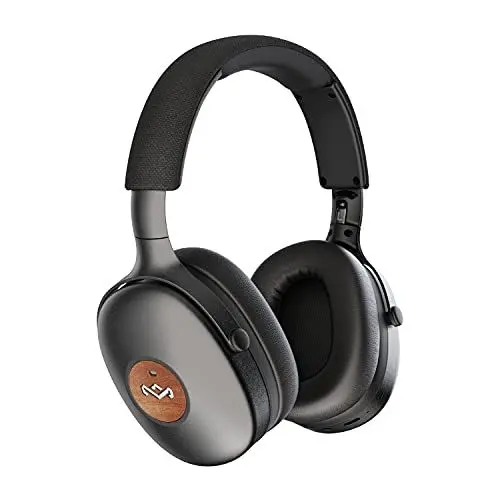 Produktbild: House of Marley Positive Vibration XL ANC Over Ear Noise Cancelling Kopfhörer kabellos Bluetooth - Bluetooth Kopfhörer aus nachhaltigen Materialien, 35h Wiedergabe, Mikrofon, ANC Headphones, Black