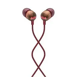 Produktbild: House of Marley Kopfhörer mit Kabel 'Smile Jamaica'- In-Ear Kopfhörer mit Mikrofon, 1-Knopf Steuerung & Geräuschisolierung, inkl. 2 Gel-Aufsätzen und verwicklungsfreies Kabel (Rot)