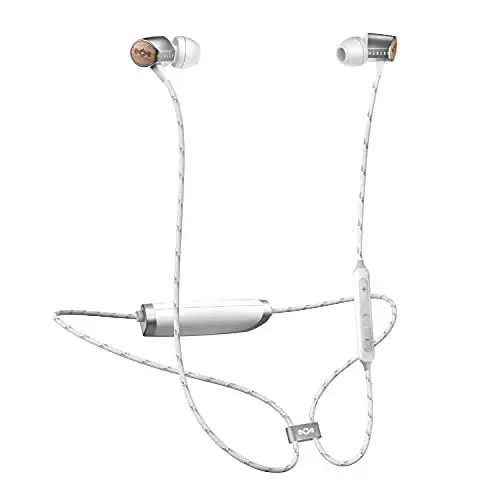 Produktbild: House of Marley Uplift BT - Bluetooth In-Ear Kopfhörer, Geräuschisolierung, Mikrofon, 3-Knopf Steuerung, lange Akkulaufzeit, ergonomisches Design für optimalen Sitz, nachhaltige Materialien - Silver