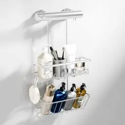 Produktbild: HouseUp Duschablage zum hängen Duschregal Ohne Bohren - Shampoo Halterung für Dusche Duschkorb Badezimmer Organizer, Dusche Halterung Shower Shelf Edelstahl (Silber