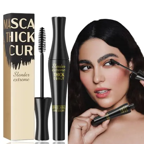 Produktbild: HOUSN 4D Silk Fiber Wimpern Wimperntusche,Mascara Waterproof, Langanhaltende Mascara Black, für Natürliche Verlängerung und Verdickungseffekt, volumengebend,matt, vegan 8g/0.28oz