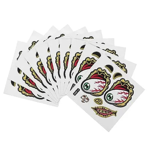 Produktbild: Housoutil 10 Blätter Kürbis-aufkleber Fensteraufkleber Jack-o-lampen-oberflächen-aufkleber-kit Jackolaterne Aufkleber Für Kürbisgesichter Laternendekor Halloween Papier Grimasse Wandtattoos