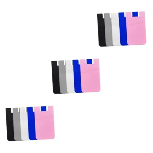 Produktbild: Housoutil 15 STK Silikon-Handy-Karten Halter Telefonständer Handy-Geldbörsen zum Aufkleben Kartenetui Telefon Brieftasche Handyhalter Handy-Rückentaschen Multifunktion