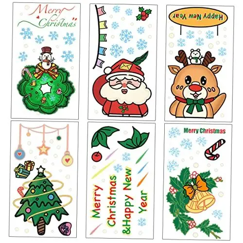 Produktbild: Housoutil 18 Weihnachtsfensteraufkleber entfernbare weihnachtswandtattoos winterliche Fensterfolie Weihnachtsaufkleber Weihnachtsfensterbilder weihnachtsdeko entfernbare Wandaufkleber
