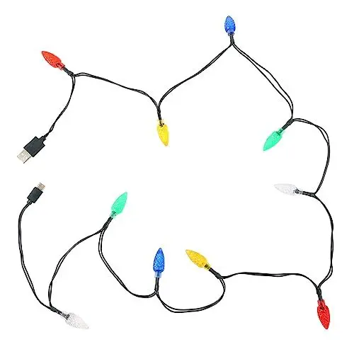 Produktbild: Housoutil Handy-Ladekabel Für Weihnachtsbeleuchtung, Lichtschnur-Datenkabel Charger Mit USB Und Glühbirne, Weihnachtslichterketten USB-Ladeleitung