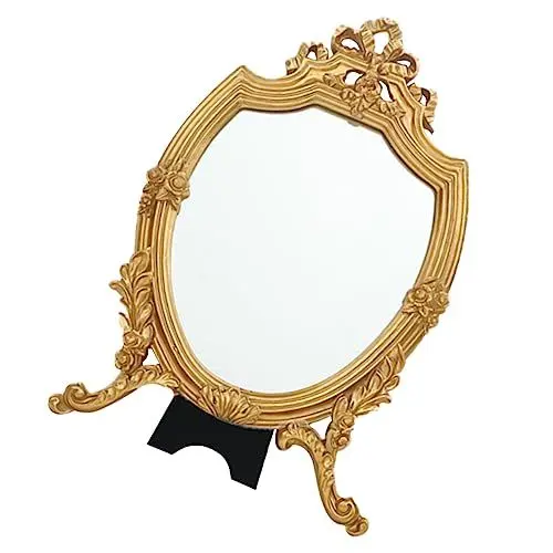 Produktbild: Housoutil 1stück Kreativer Vintage Makeup Spiegel Mit Goldenem Design Für Schlafzimmer Und Kosmetikbedarf Hochauflösend Und Praktisch Für Und Make-up-