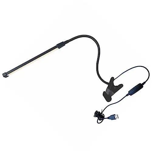 Produktbild: Housoutil Klemmleuchte Mit Usb-ladeanschluss Verstellbare Nachttischlampe Mit Led-licht Augenschutzlampe Für Lesen Und Studieren Kompaktes Design Für Reisen Und Bettgebrauch