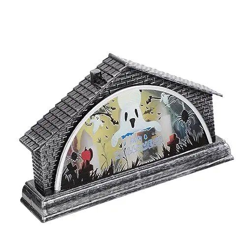 Produktbild: Housoutil 1stk Kerzenlicht Kerzenhaus Dekor Flammenlose Dekorative Lampen Kerzenhalter Licht Halloween Teelichter Kerzen Kleine Hausdekoration Led-dekor Geschenk Kleine Kerze Kind Blinkt Abs