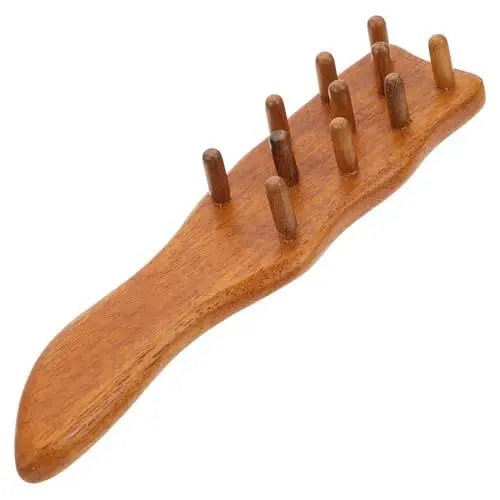 Produktbild: Housoutil 1stk Kopfhaut-meridian-kamm Haar Entwirren Pinsel Entwirrbürste Frisierkamm Aus Holz Kamm Für Lockiges Haar Kamm Für Männer Afro-kamm Massage Grobe Zähne Rosenholz