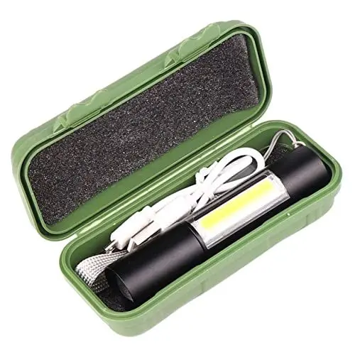 Produktbild: Housoutil 1stk Zoombare Taschenlampe Tragbare Taschenlampe Wasserdichte Taschenlampe Zoom Taschenlampe Outdoor-taschenlampe Taschenlampe Mit Usb Zoom-taschenlampe Handheld Maiskolben Reisen