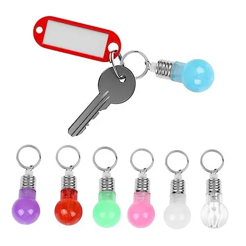 Produktbild: Housoutil 21st Farblich Leuchtender Schlüsselanhänger Lustige Schlüsselanhänger Leuchten Spielzeug Led-glühbirne Led-farbe Halloween-goodie-bag-füller Schlüsselringe Glas Mini Hülse