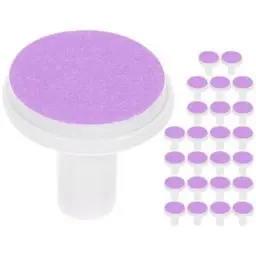 Produktbild: Housoutil 24 Stück Elektrische Nagelfeile Baby-Ersatzpads, Violettes Baby-Nagelfeile Elektrische Ersatz, Gefrostete Baby-Nagelknipserklingen, Geeignet Für Standard-Baby-Nagelfeilen Ab 12 Monaten