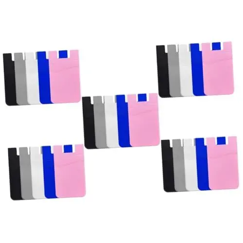Produktbild: Housoutil 25 STK Silikon-Handy-Karten Halter Handy-Rückentaschen Telefonhalterungen Kartenetui Telefon Brieftasche kleine Kartentaschen Taschen für Kreditkarten intelligent