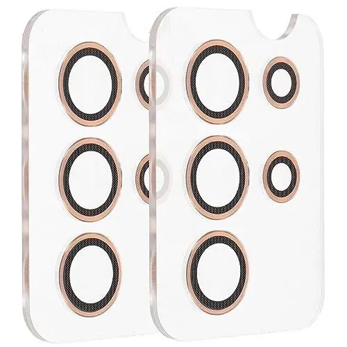 Produktbild: Housoutil 2 Set Objektivschutz Handy Objektivabdeckung Kamera Protektoren Schutzfolie Kamera Objektivschutz Objektivfolie Mobile Objektiv Kamera Objektivabdeckung Telefonschutz Goldenes