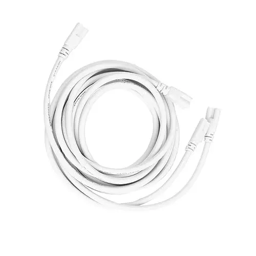 Produktbild: Housoutil 2 Stück 2 Meter 3 Poliges LED Röhrenkabel T5/T8 Mit Doppelseitigem Netzkabel Ideal Für Integrierte Beleuchtungslösungen Wohnräumen Und Gewerbe Weiß