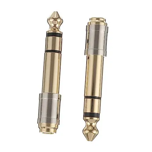 Produktbild: Housoutil Kupfer-Headset-Adapter-Set 2-teilig Reines Kupfer 6 35 Mm Auf 3 5 Mm Stereo-Audio-klinkenadapter Vergoldet