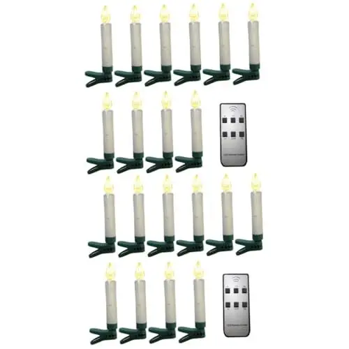 Produktbild: Housoutil 2st Weihnachtsbaum Flammenlose Kerzen Weihnachtskerzenlichter Mit Baumclips Licht Aufstecken Christbaumkerze Zum Aufstecken Spitzkerzen Flammenlos Elektronisches Produkt Konisch