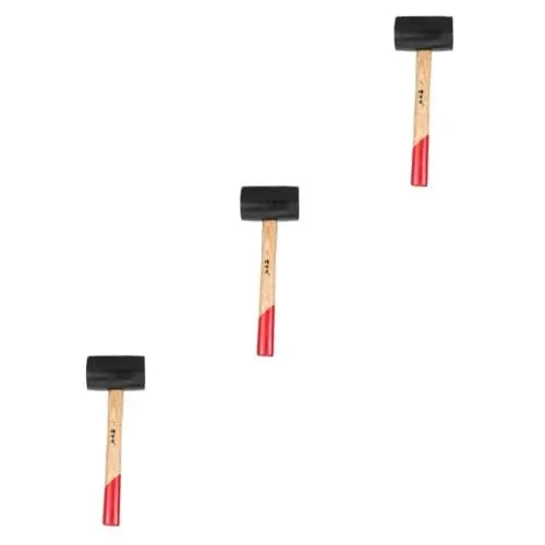 Produktbild: Housoutil 3St Gummi hammer mit Holzgriff Holzbearbeitung Werkzeug Leistung Auto Abzieher fußbodenbelag handwermer instay konstruktion Handwerkerhammer Fliesenhammer Kautschukholz
