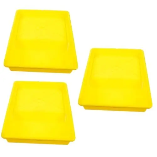 Produktbild: Housoutil 3St Latex-Farbwanne Facilitation Kunststoff Plastikwanne maltisch anlegewerkzeug Farbbehälter Farbschalen bemalen Hohe Kapazität Latexfarbe Bürstenhalter Plastikteller Farbtablett
