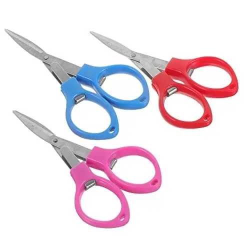 Produktbild: Housoutil 3 Stück Klappschere Scharfe Schere für alle Zwecke Schneiden tragbar falten gebogen verbandsschere astschere stoffschere scissors Schere für Zuhause Outdoor-Schere Rostfreier Stahl