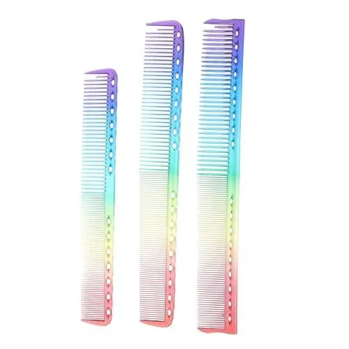 Produktbild: Housoutil Haarschneidekamm-set Breite Zähne Haar-styling-werkzeug 3 Stück Regenbogen-kämme Zufälliger Stil
