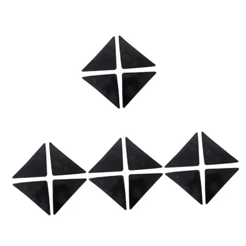 Produktbild: Housoutil 4 Sätze Teppichfixierer Streifen Anti-teppich-unterlage Teppichpolster Doppelseitiges Klebeband Strapazierfähig Griptape Nicht-teppich-unterlage Festsetzung Black Pu 4 Stück * 4