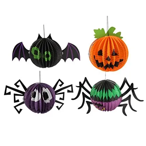Produktbild: Housoutil Fußmatte Für Halloween 4 Stück Kreative Papierlaternen Bar-party-dekorationen Zufälliger Stil
