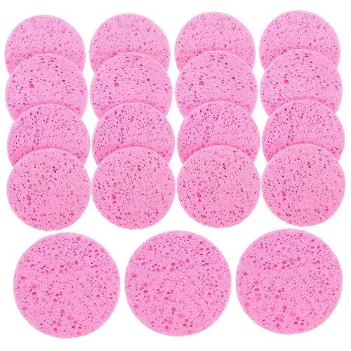 Produktbild: Housoutil Make-up Entferner Waschen Puff 50 Stücke Runde Cellulose Schwämme Sanfte Gesichts Reinigung Für