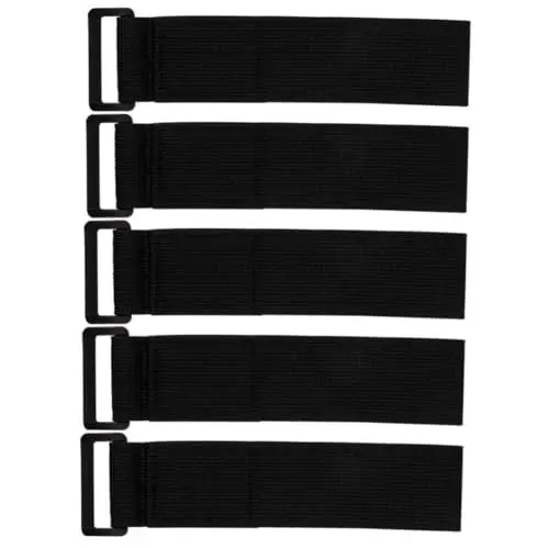 Produktbild: Housoutil Kabelbinder Set 5 Stück Befestigungsbänder Schnalle Elastische Nylon Befestigungsbänder Für Elektronik Schwarz