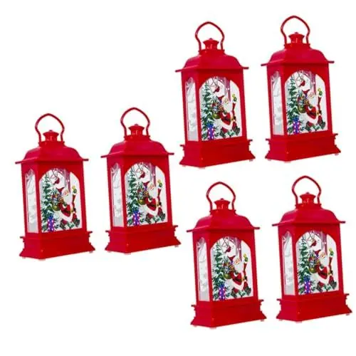 Produktbild: Housoutil 6 Stk Weihnachtslaterne Drinnen Schneemann-nachtlampe Mini-weihnachtslaternen Weihnachts-hängelichter Weihnachtsbeleuchtung Für Zimmer Tischlaterne Draussen Hängende Laterne
