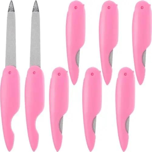 Produktbild: Housoutil Nagelfeile Faltbar, 8st Nagelfeile Klappbar Klein, Acryl- Abs Zusammenklappbare Nagelfeile Klappbare, Metall Mini Nagelfeilenstreifen für Professionelle Maniküre Pediküre