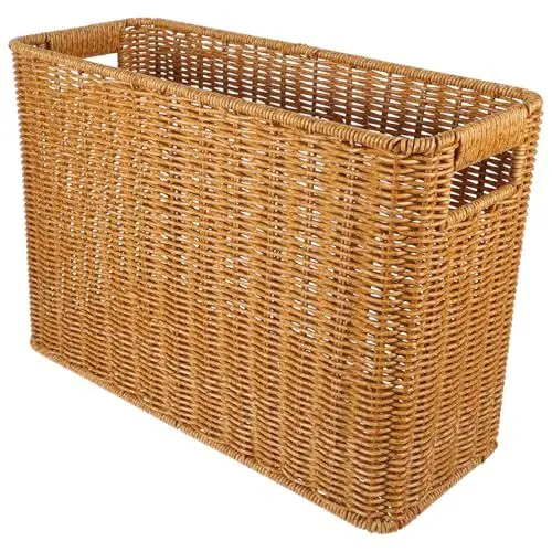 Produktbild: Housoutil Aufbewahrungskorb Für Zeitschriften Seegras Gewebter Aktenhalter Schmaler Platz Aufbewahrungskorb Buch Weidenkorb Für Schreibtisch Zu Hause Rattan-ähnliches Flechtmaterial