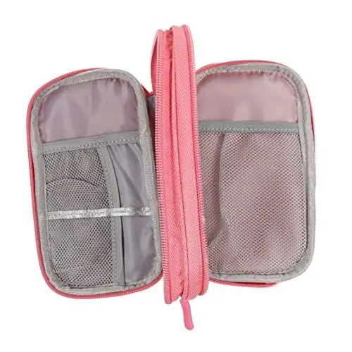Produktbild: Housoutil Aufbewahrungstasche Kabel-Organizer-Fall Elektronischer Organizer Kabelorganisator Elektronischer Reiseveranstalter Ladegerät Reisetasche Kopfhörer Hartschale Polyester Rosa