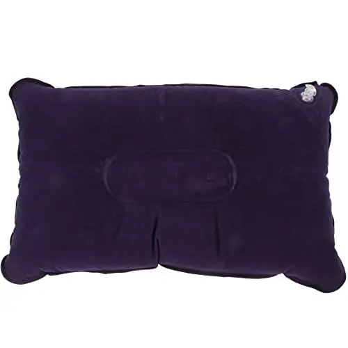 Produktbild: Housoutil Aufblasbares Kissen, Extra Dickes Flocked Clothaufblasbares Outdoor-Kissen Für Strand, Tragbares Dunkelblaues Reisekissen, Aufblasbares Schlafkompressionskissen
