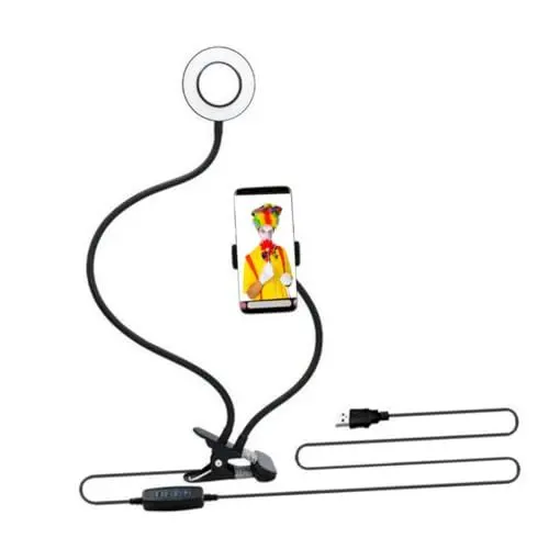 Produktbild: Housoutil Live-Übertragungshalterung Fülllicht Led-Licht Für Telefon Tischtelefonlicht Saugnapf Farbverstellbarer Halter Vlog-Clip Selfie-Licht Telefon-Ansichtsständer