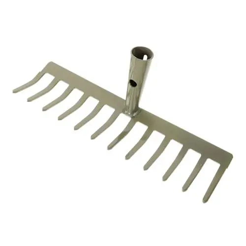 Produktbild: Housoutil Gartengeräte Schwerer Gartenrechen Austausch des Rechenkopfes Toter Laubharkenkopf Großer Laubrechen Traktor Laubrechen Griff Für Gartenrechen Blattschaufeln Kohlenstoffstahl Green