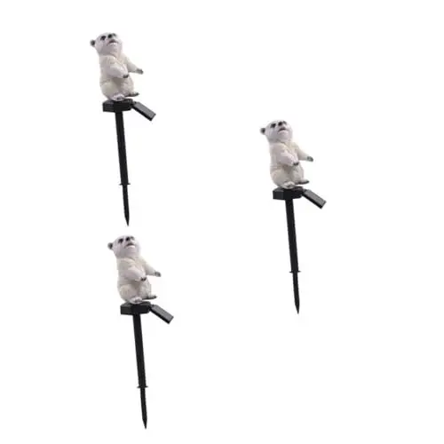Produktbild: Housoutil Gartenlampe Solar Solar Zaunleuchte 3st Rasenlampe Solar-led-licht Eisbär-rasenlicht E27 Gartenbeleuchtung Wasserdicht Solar Gartenbeleuchtung Solar Gartenlampe