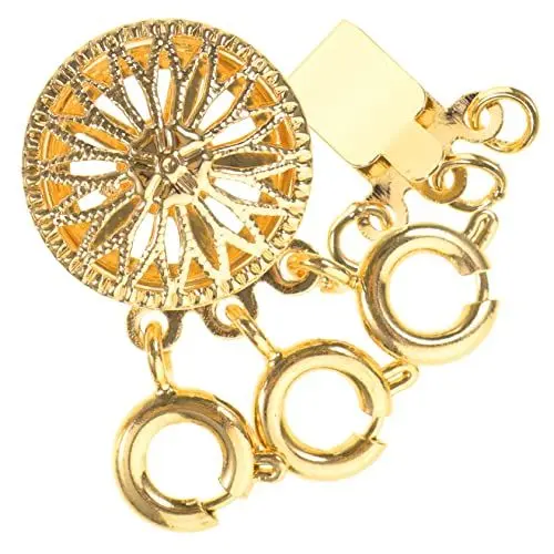 Produktbild: Housoutil Halskette mit mehrschichtiger Schnalle Schließe Kettenschichthaken DIY Halskette Mehrere Halsketten Stapelverschluss für Halsketten Kettenverschlüsse für Lagenlook Kupfer Golden
