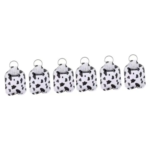 Produktbild: Housoutil Hand Keychain 6 Stück Kuh Sannitizer Ersatzflasche Leder Modelliersprühflasche Portable Hand Holder