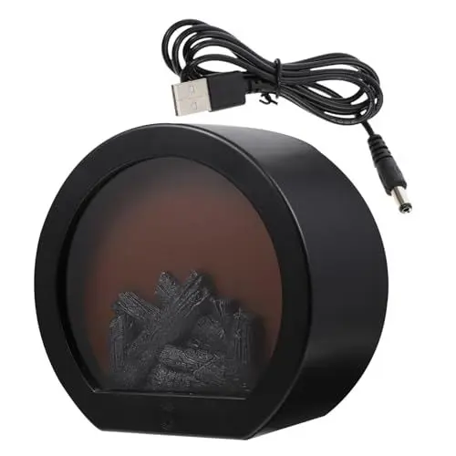 Produktbild: Housoutil Holzkohle-kaminlichter Simulierte Kaminflammenlampe Kaminlaternen Geführte Kaminlaterne Desktop-licht Festival-licht-dekor Flammenlose Kaminlampe Wohnkultur Led Schmuckstücke Abs