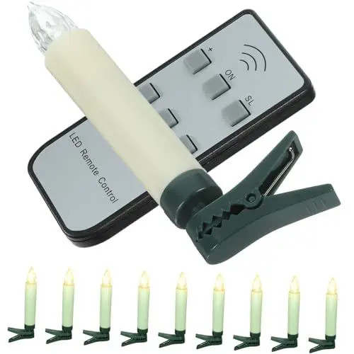 Produktbild: Housoutil Led-fensterkerzen Mit Fernbedienung Kerzenlichter Für Den Weihnachtsbaum Urlaub Elektronik Kerze Weihnachtskerzen Licht Christbaumkerze Zum Aufstecken Haushalt Lichterketten