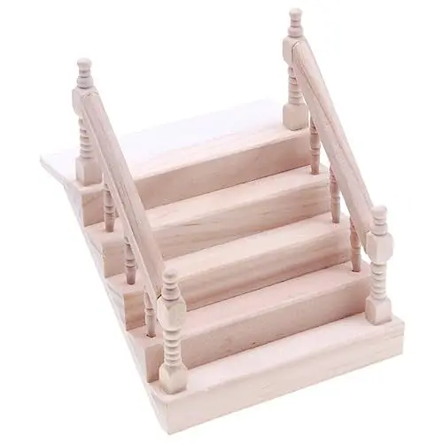 Produktbild: Housoutil Puppenhaustreppe, 1:12 Miniatur-Puppenhaus-Treppe Im Maßstab, Wooden Miniatur Treppe Für Feengarten Mini-Hausmöbel Mikro-Landschaftsdekorationen