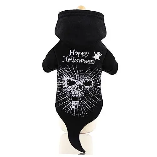 Produktbild: Housoutil Süße Kapuzenpullis Welpen-Hoodie Warmer Hoodie Haustier-Skelett-kostü Warme Hoodies Süßer Kapuzenpullover Haustier-Hoodie Schädel-Hunde-Hoodies Halloween Puzzle