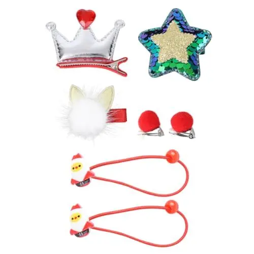 Produktbild: Housoutil Weihnachtsschmuck-Set für Kinder Haarspangen für Mädchen Kinderanzüge Kinder Weihnachtsschmuck Set -teiliges Weihnachtskopfschmuck Set Haarnadel Haarklammer langlebiger Kopfschmuck
