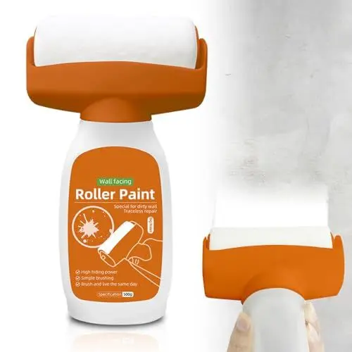 Produktbild: HOVCEH Ausbesserungsfarbe Weiss Roller, 500g Wand Reparatur Rollbürste, Wandfarbe Weiß Kleiner Roller, Weiße Farbe Wand Ausbessern Roller, Wandfarbe Ausbessern Weiß, Wand Reparatur Creme