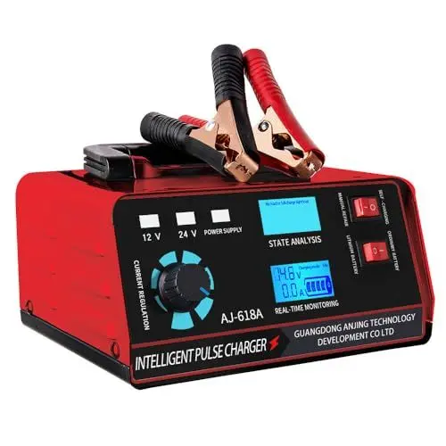 Produktbild: HOVCEH Autobatterie Ladegerät 400W, 22A 12V/24V KFZ Batterieladegerät Vollautomatisches Intelligentes Erhaltungsladegerät, Digital KFZ Batterieladegerät mit Anzeige, LKW Motor Car Battery Charger